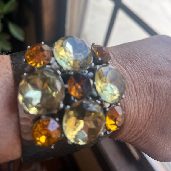 Vintage 1980’s Gerard Yosca Gem Cuff - Picture 7 of 8